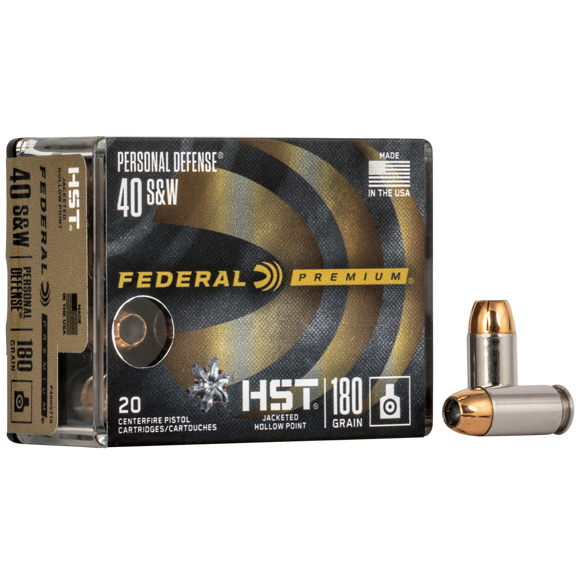 Federal Premium Personal Defense 40 S&W Jacketed Hollow Point 180 Grain 20 Rounds