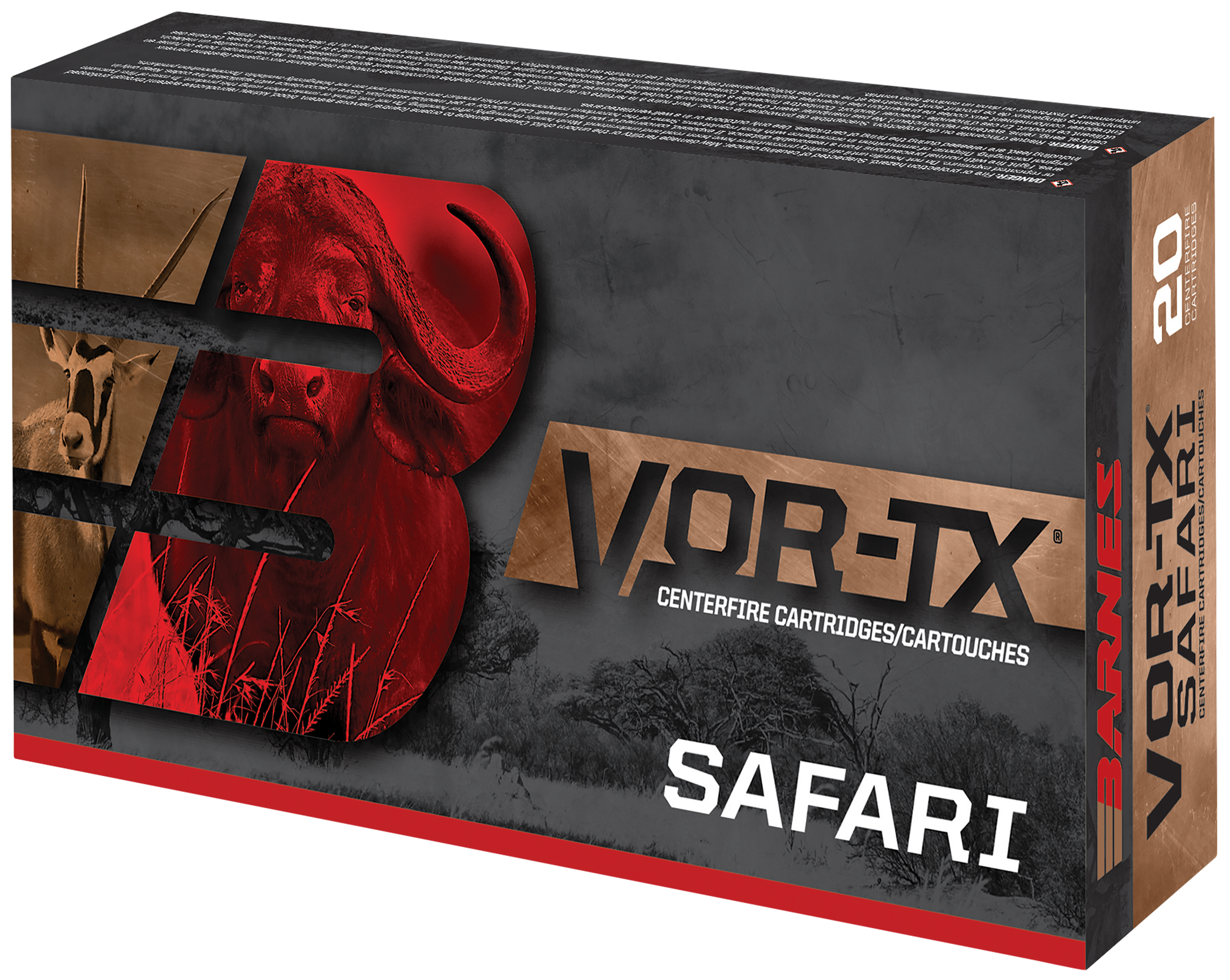 Barnes Bullets VOR-TX Safari 375 H&H Magnum TSX Flat Base 300 Grain 20 Rounds