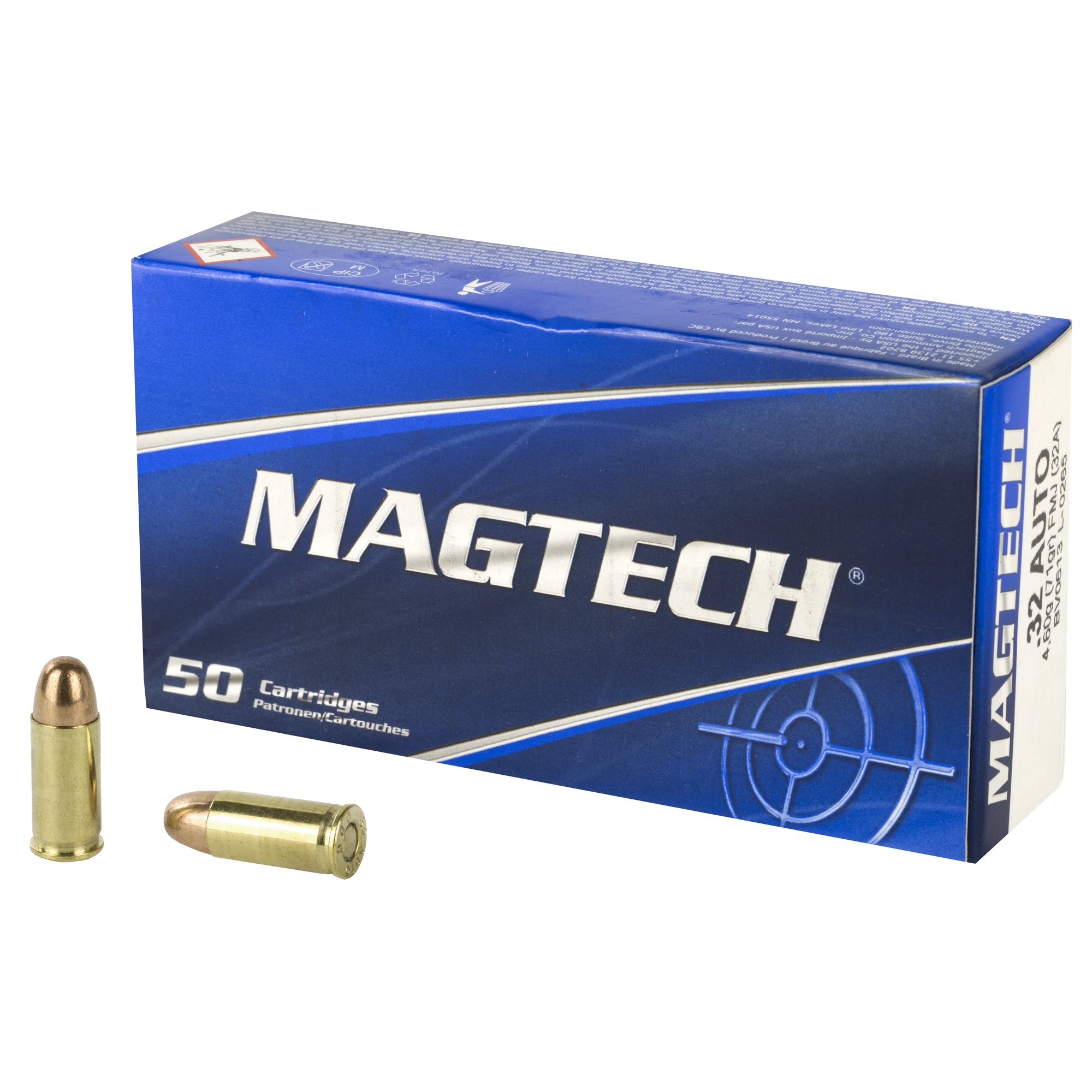 Magtech, Centerfire Handgun, 32 ACP, Full Metal Jacket, 71 Grain, 50 Rounds