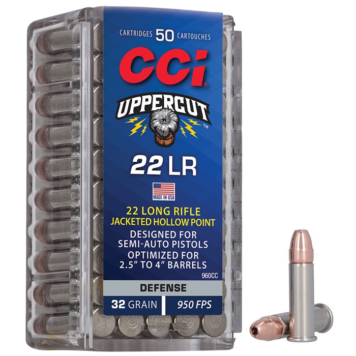 CCI Uppercut 22 Long Rifle Jacketed Hollow Point 32 Grain 50 Rounds