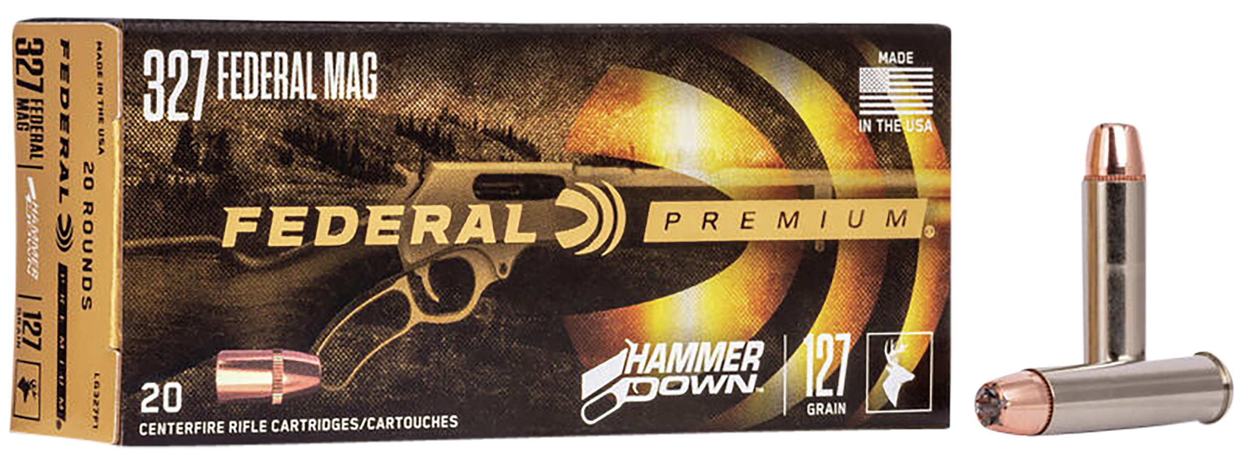 Federal Premium HammerDown 327 Federal Magnum Bonded Hollow Point 127 Grain 20 Rounds