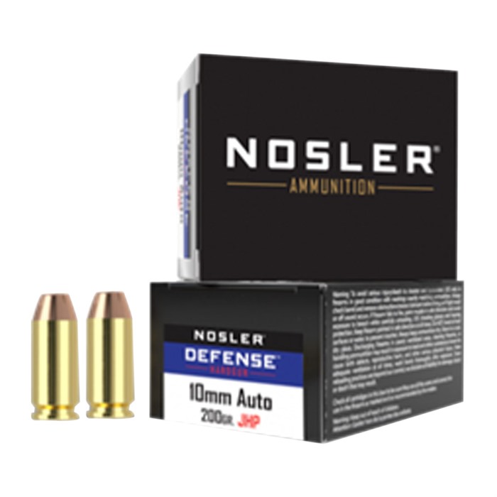 Nosler Defense 10mm Auto Jacketed Hollow Point 200 Grain 20 Rounds