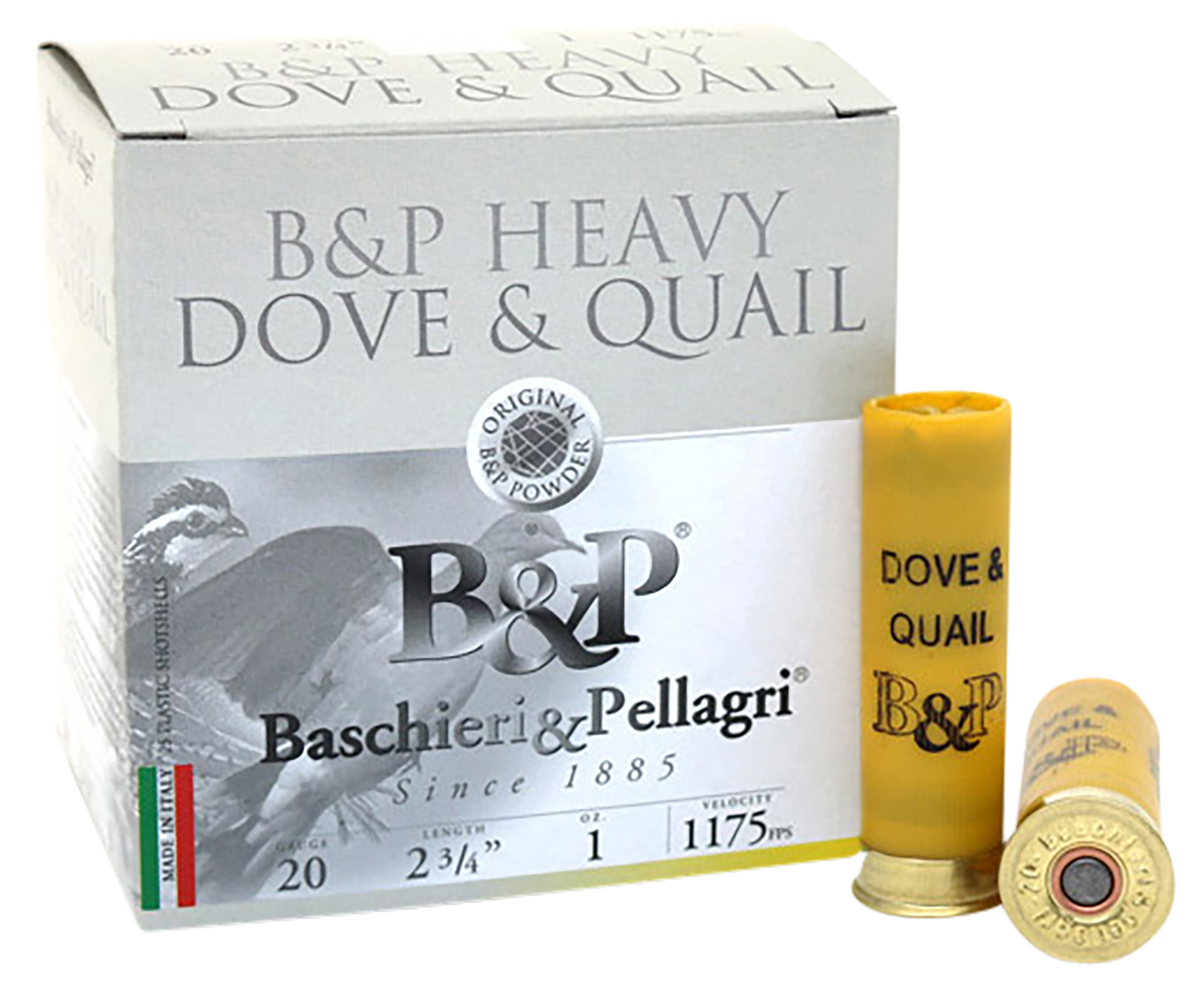 B&P Dove & Quail Shotgun Loads 20 ga. 2.75 in. 1 oz. 1175 FPS 8 Shot 25 rd.