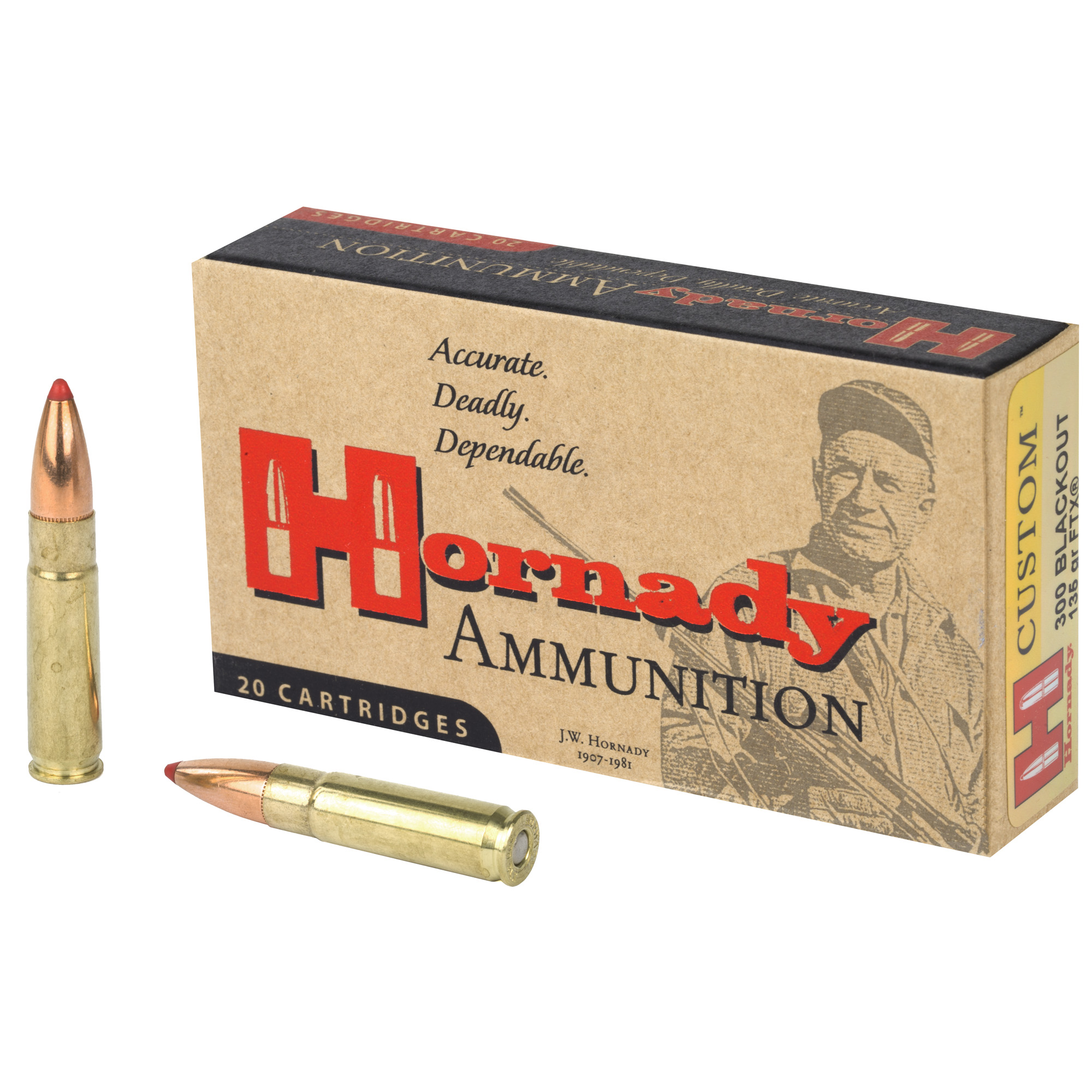 Hornady Custom Rifle Ammo 300 Blackout 135 gr. FTX 20 rd.