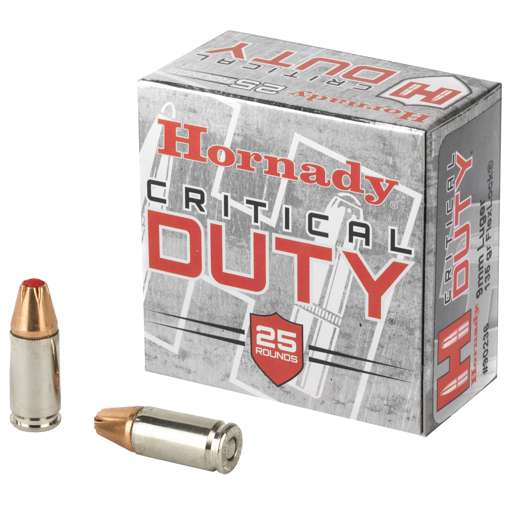 Hornady Critical Duty Pistol Ammo 9mm Luger 135 gr. FlexLock 25 rd.