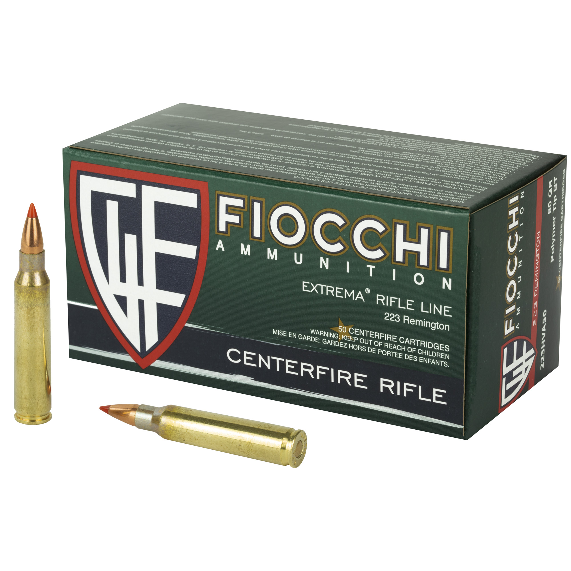 Fiocchi Field Dynamics 223 Remington Hornady V-Max 50 Grain 50 Rounds