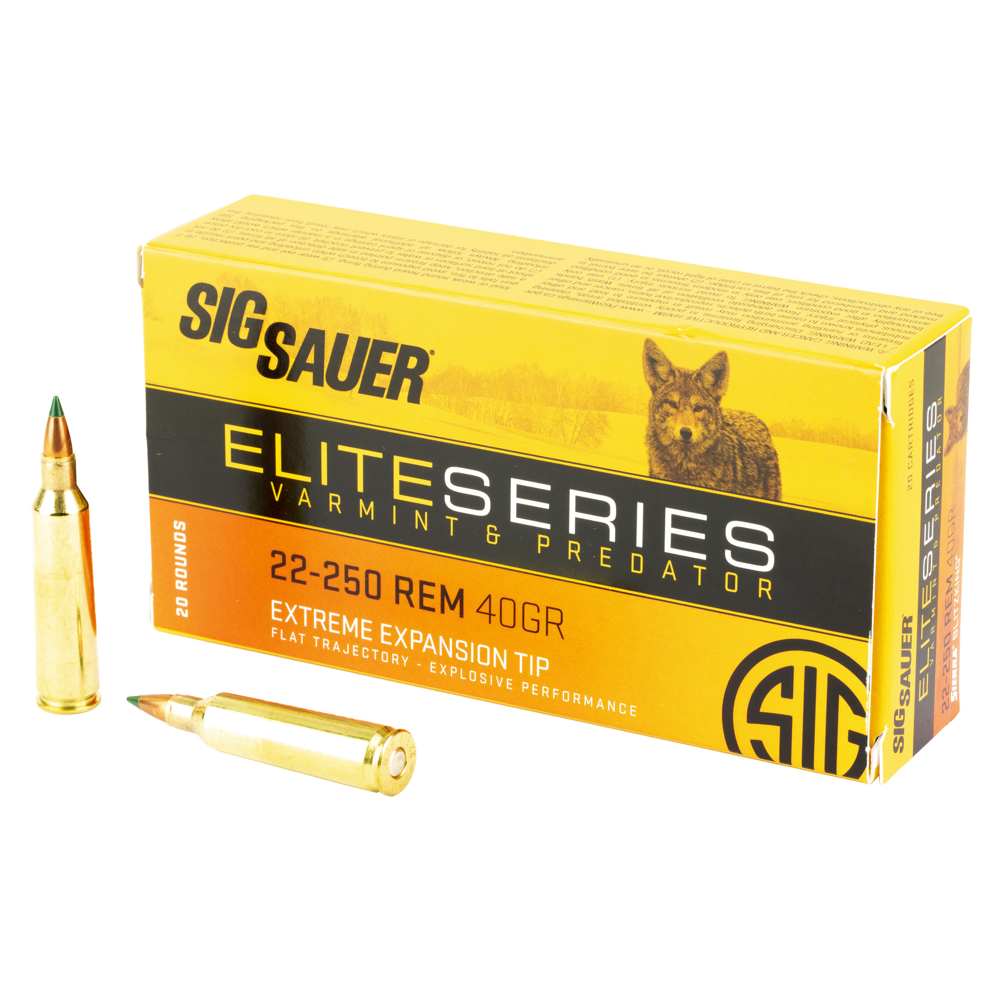 Sig Sauer E225VP4020 22-250 Remington Hybrid Target 40 Grain 20 Rounds