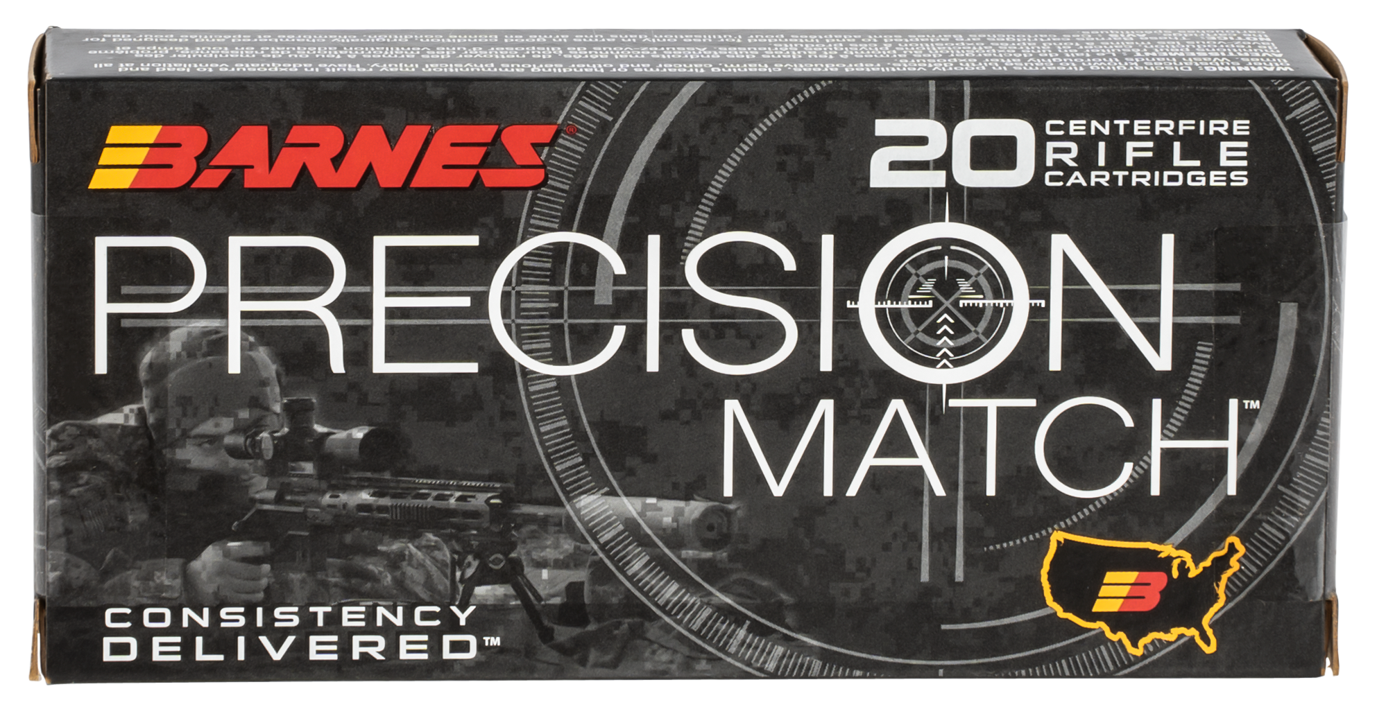Barnes Bullets Precision Match 5.56x45mm NATO Open Tip Match Boat Tail 85 Grain 20 Rounds