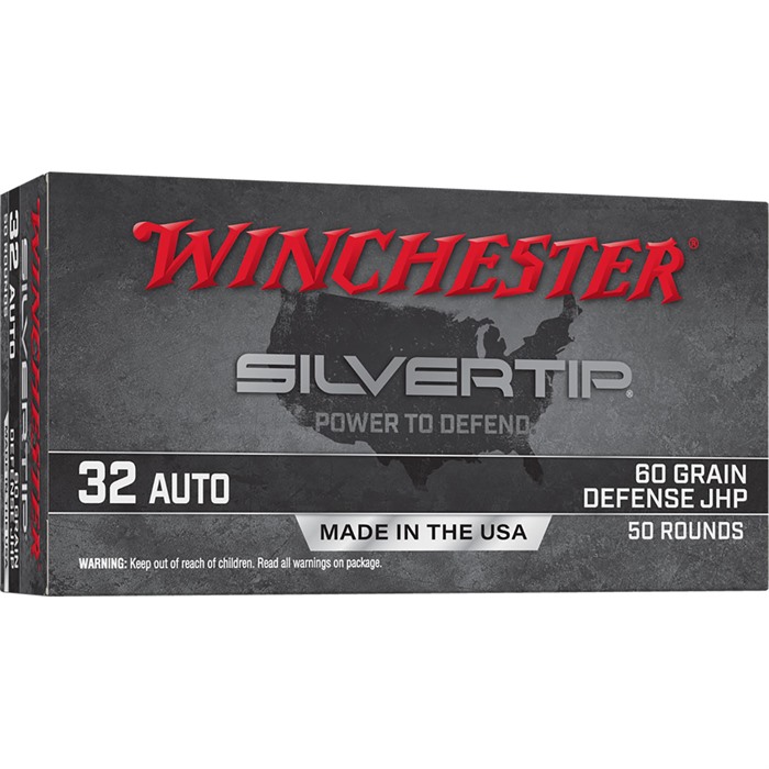 Winchester Silvertip 32 ACP Jacketed Hollow Point 60 Grain 50 Rounds