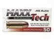 Maxxtech Brass Casefire Handgun Ammunition .45 ACP 230 gr FMJ 1000/ct