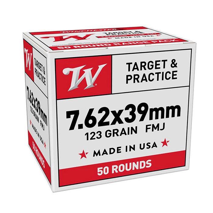 Winchester Target and Practice 7.62x39 Full Metal Jacket 123 Grain 50 Rounds