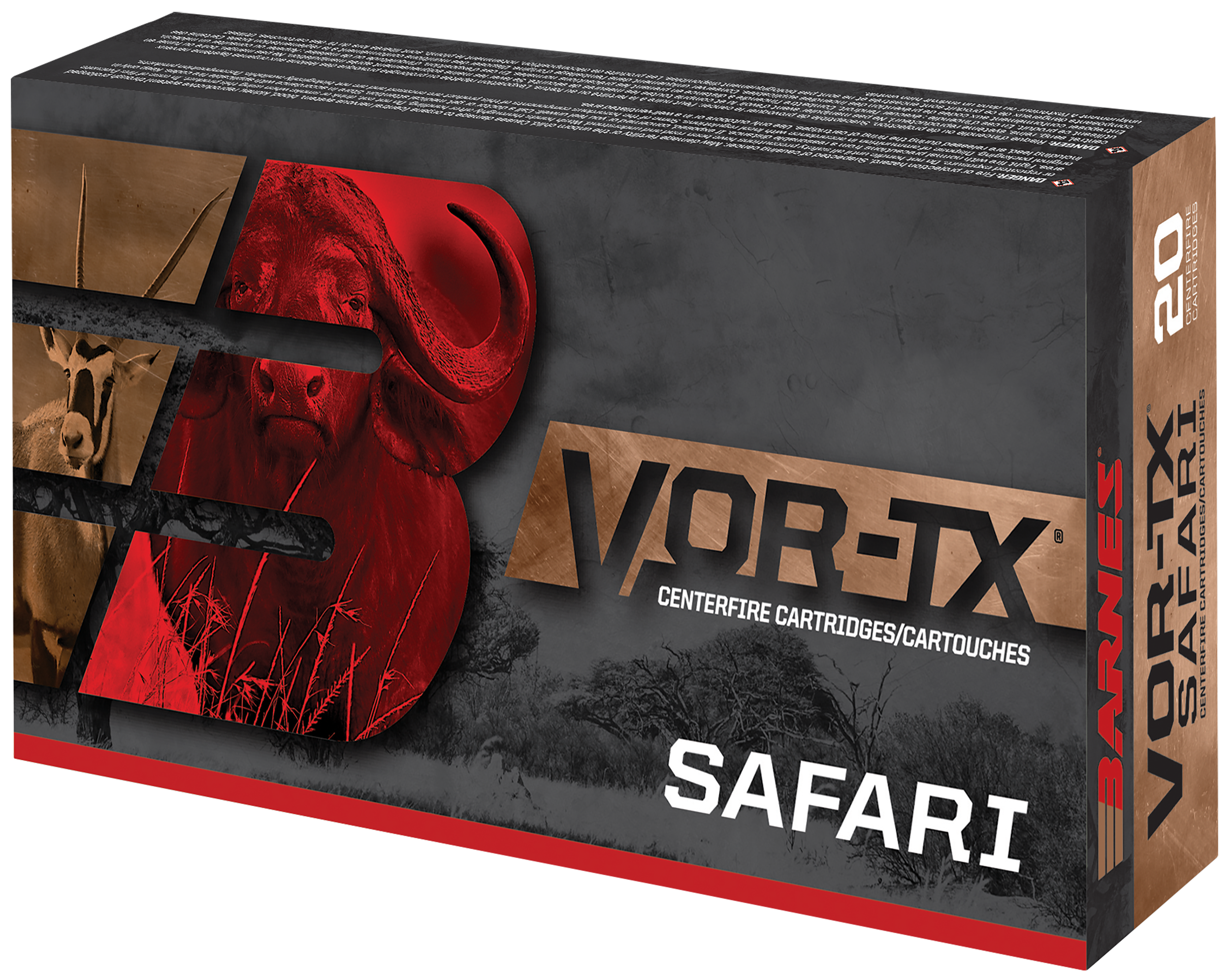 Barnes Bullets VOR-TX Safari 500 Nitro Express Round Nose Banded Solid 570 Grain 20 Rounds