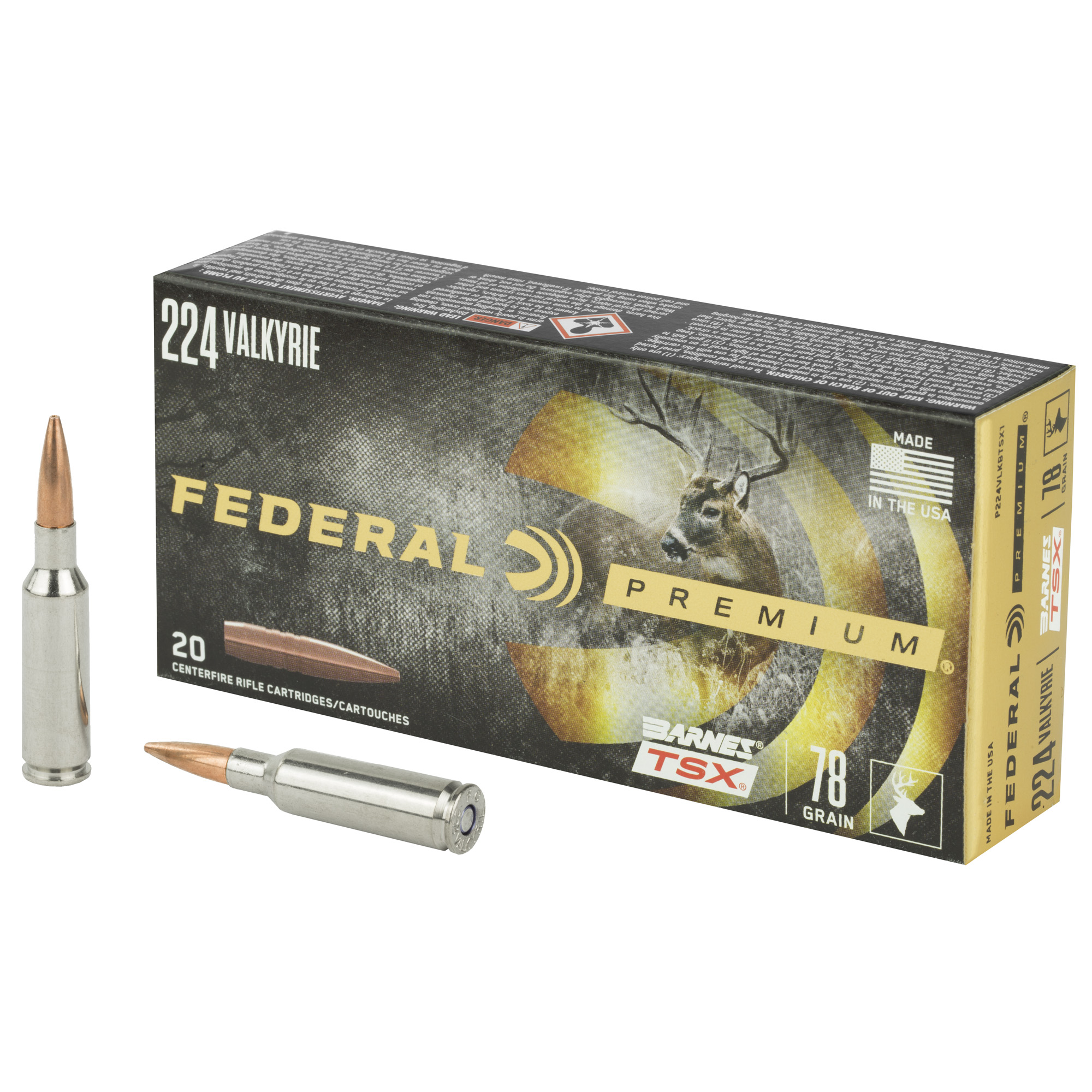 Federal Premium 224 Valkyrie Barnes TSX 78 Grain 20 Rounds