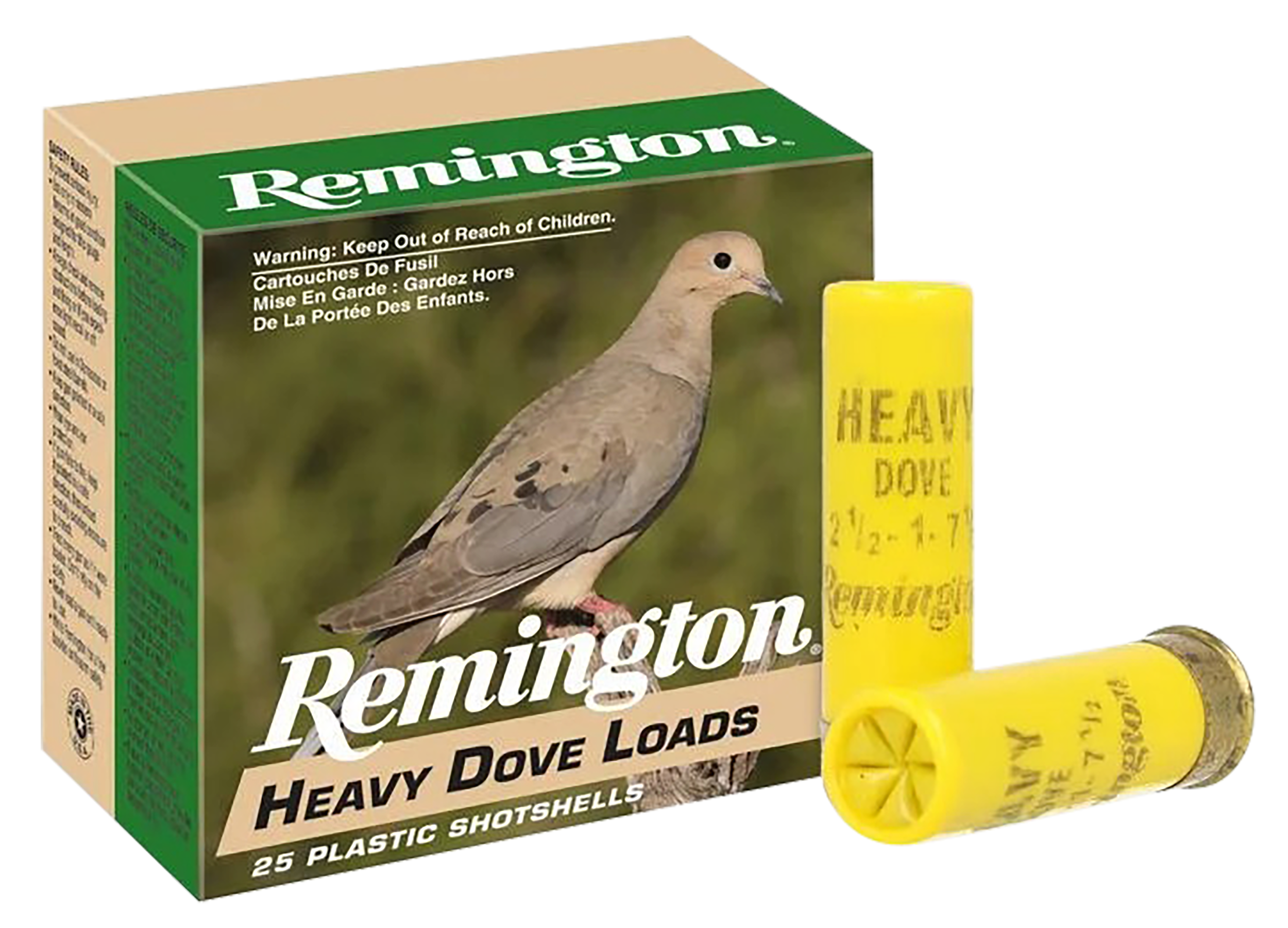 Remington Heavy Dove Loads 20 Gauge Lead Shot 1 Ounce 7.5 Shot 25 Rounds