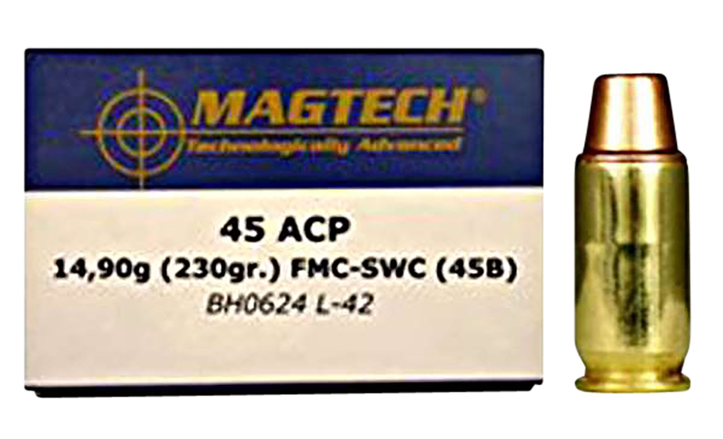 Magtech Range Training 45 Acp Fmj Semi Wadcutter 230 Grain 50 Rounds