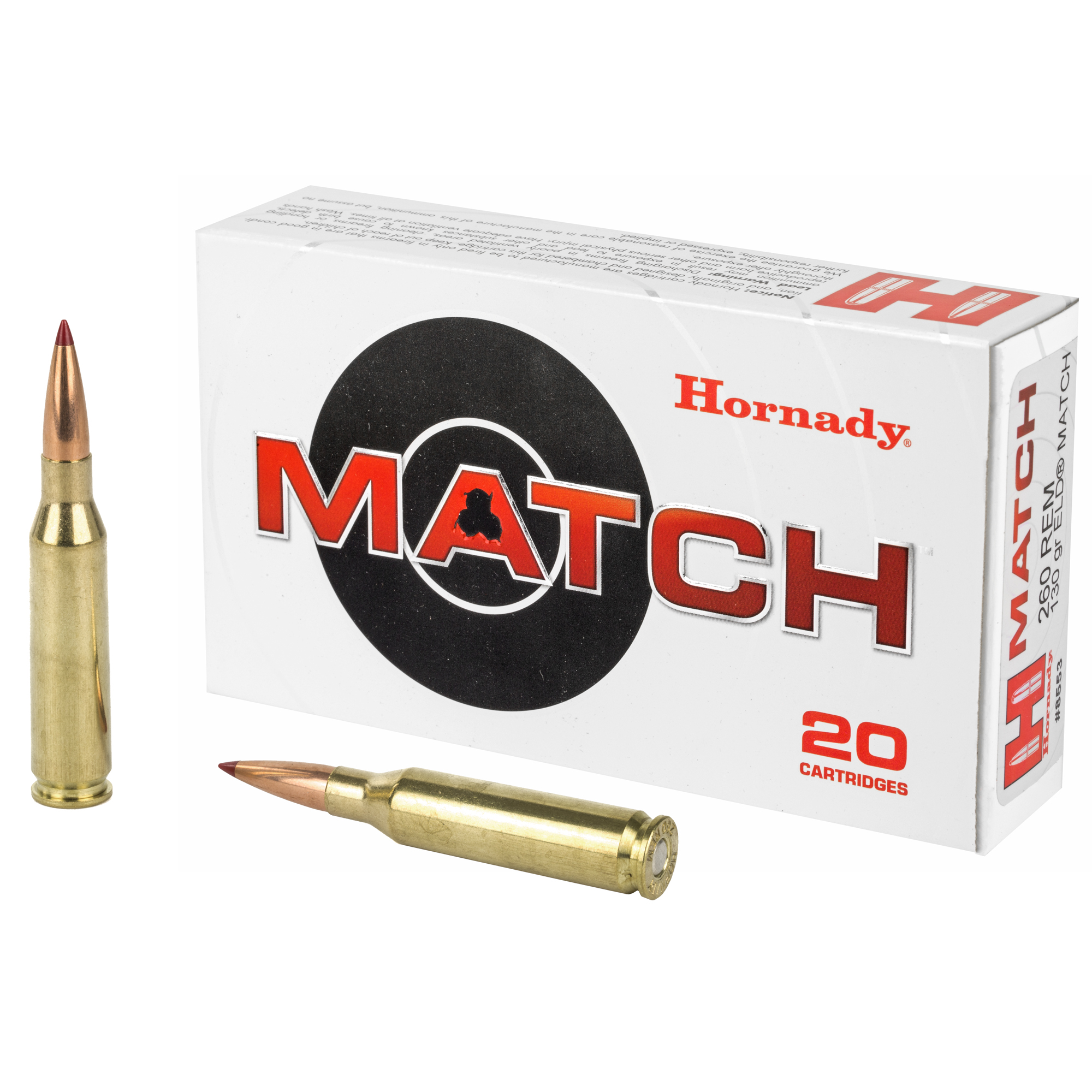Hornady Match Rifle 260 Remington Eld Match 130 Grain 20 Rounds