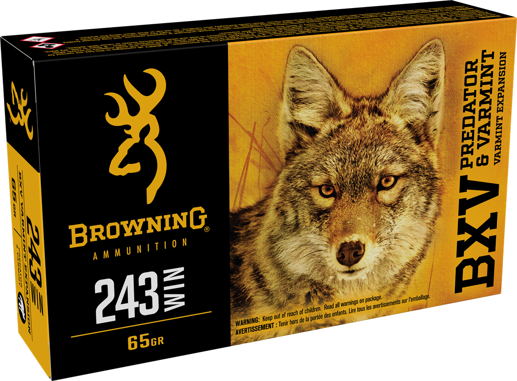 Browning BXV Predator & Varmint 243 Winchester Varmint Expansion Polymer Tip 65 Grain 20 Rounds