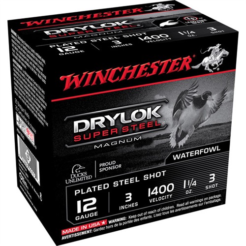 Winchester Drylok Super Steel Magnum 12 Gauge Non-Toxic Shot 1 1/4 Ounce 25 Rounds