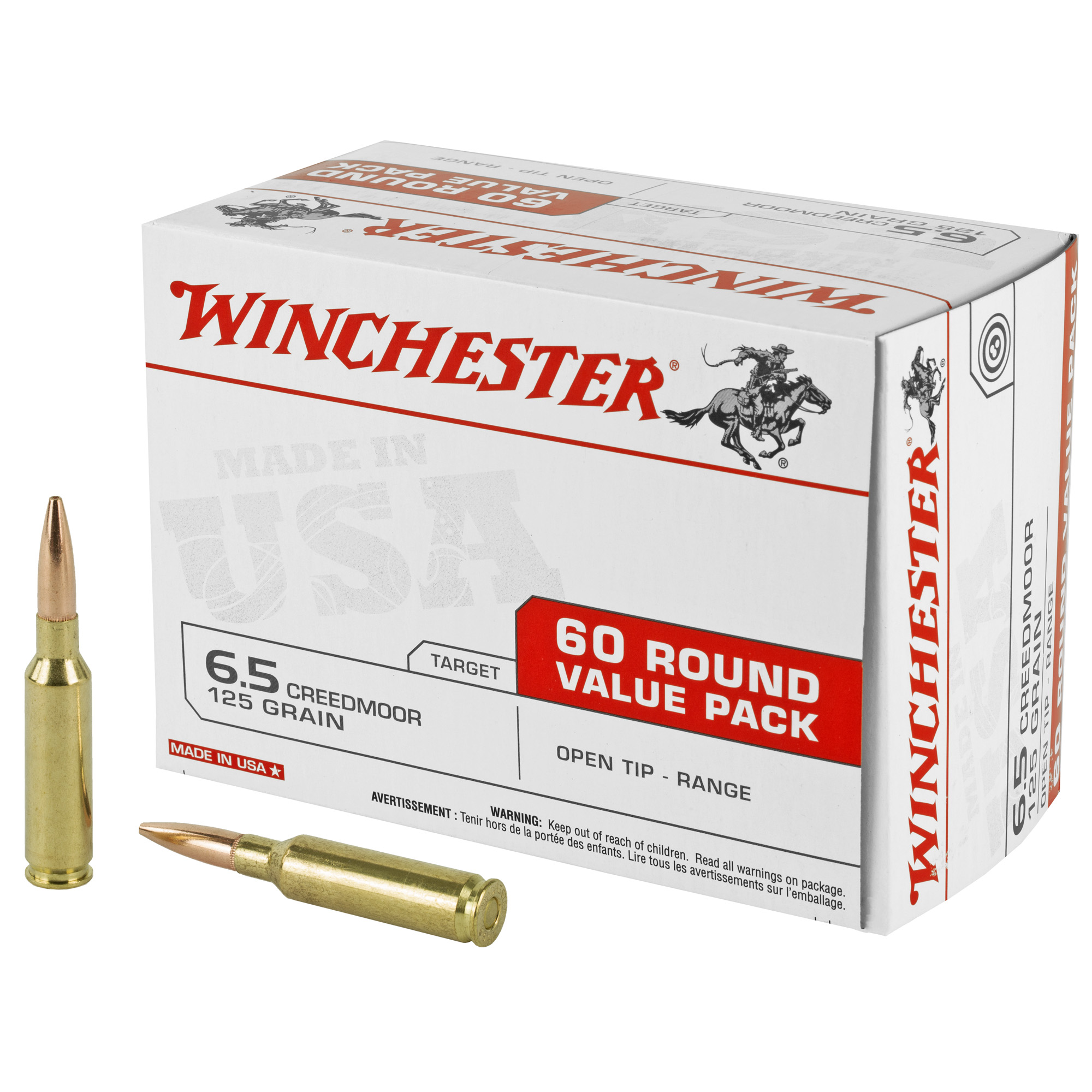 Winchester Usa Ready 6.5 Creedmoor Open Tip 125 Grain 60 Rounds