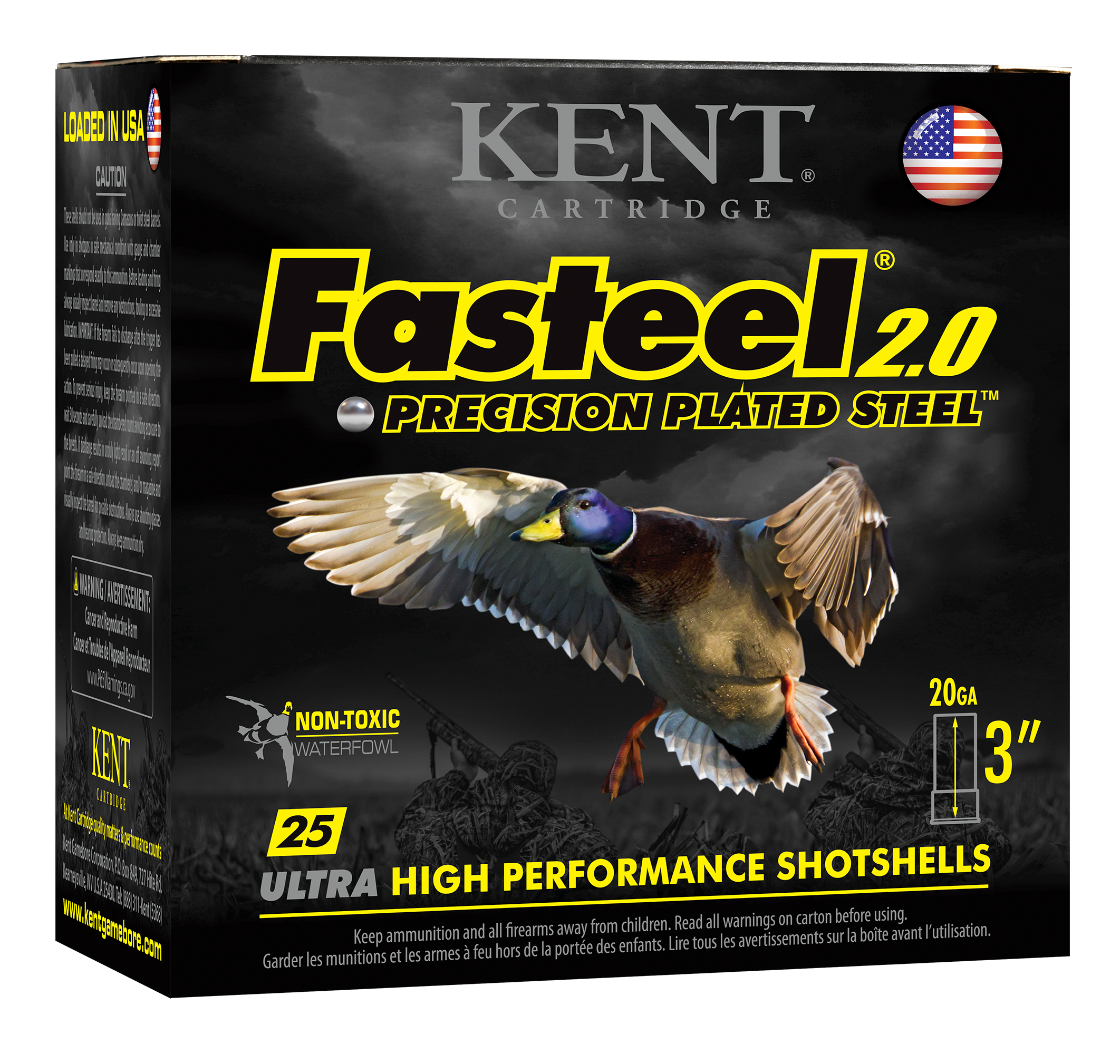 Kent Fasteel 2.0 Precision Plated Steel Load 20 ga. 3 in. 7/8 oz. 4 Shot 25 rd.