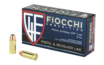 Fiocchi, Centerfire Pistol, 32 ACP, Xtp Jacketed Hollow Point, 60 Grain, 50 Rounds