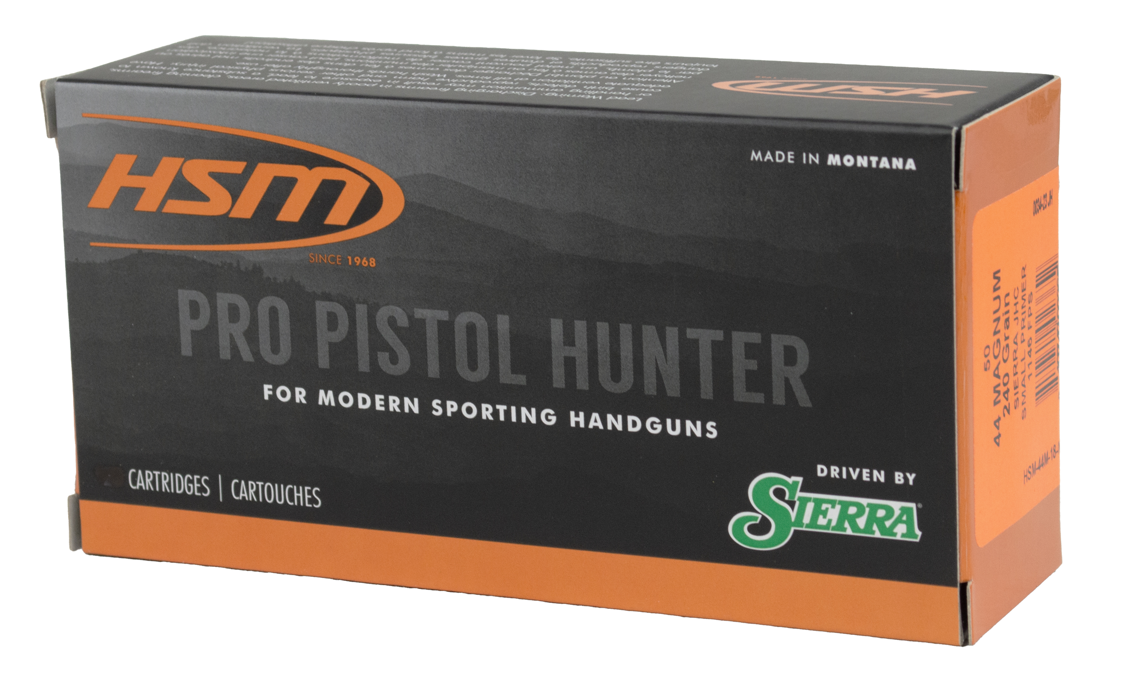 Hsm, Pro Pistol Hunter, 44 Magnum, Sierra Jacketed Hollow Cavity, 240 Grain, 50 Rounds