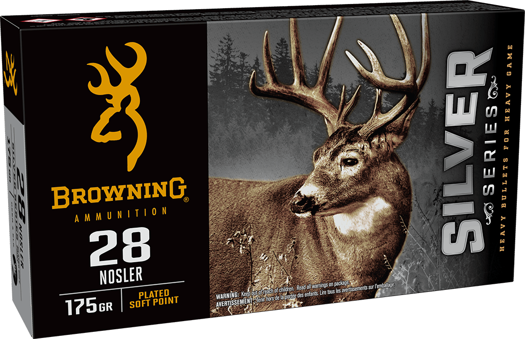 Browning Silver 28 Nosler Plated Soft Point 175 Grain 20 Rounds
