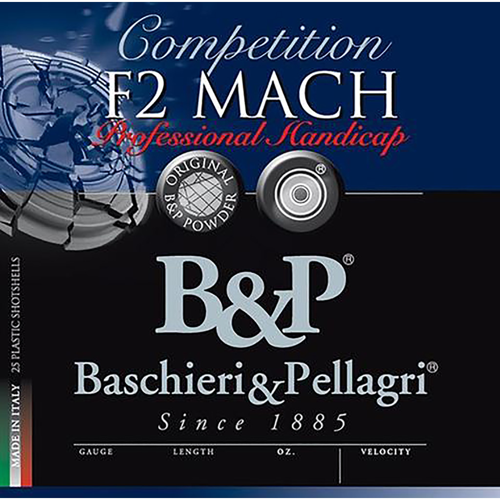 B&P F2 Mach LV Shotgun Loads 12 ga. 2.75 in. 1 1/8 oz.1250 FPS 8 Shot 25 rd.
