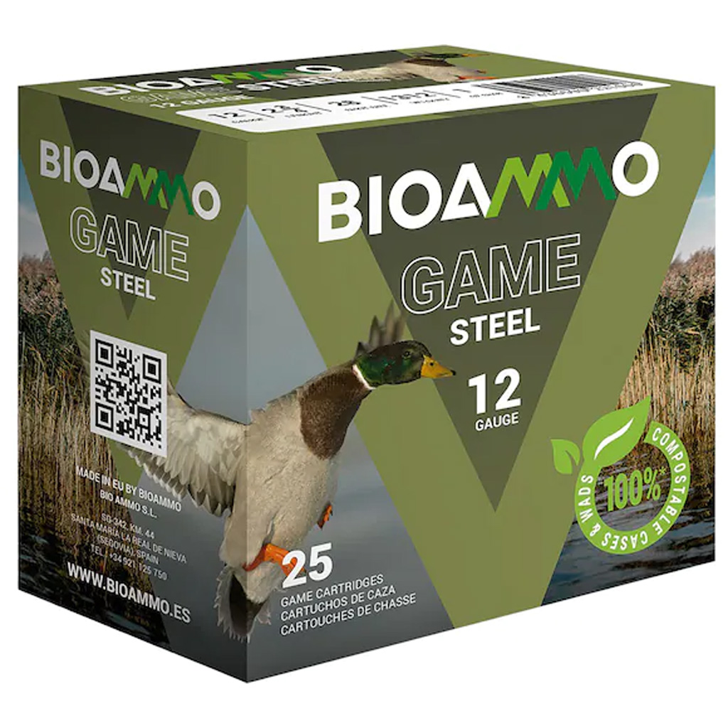 BIOAMMO HB Waterfowl Shotgun Ammo 12 ga. 1 1/16 oz. 4 Shot Steel 25 rd.