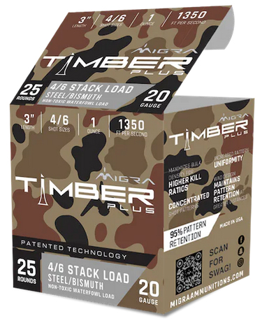 Migra Ammunitions Bismuth Staxd Stl 20 Gauge Bismuth Shot 1oz #4-6 25 Rounds