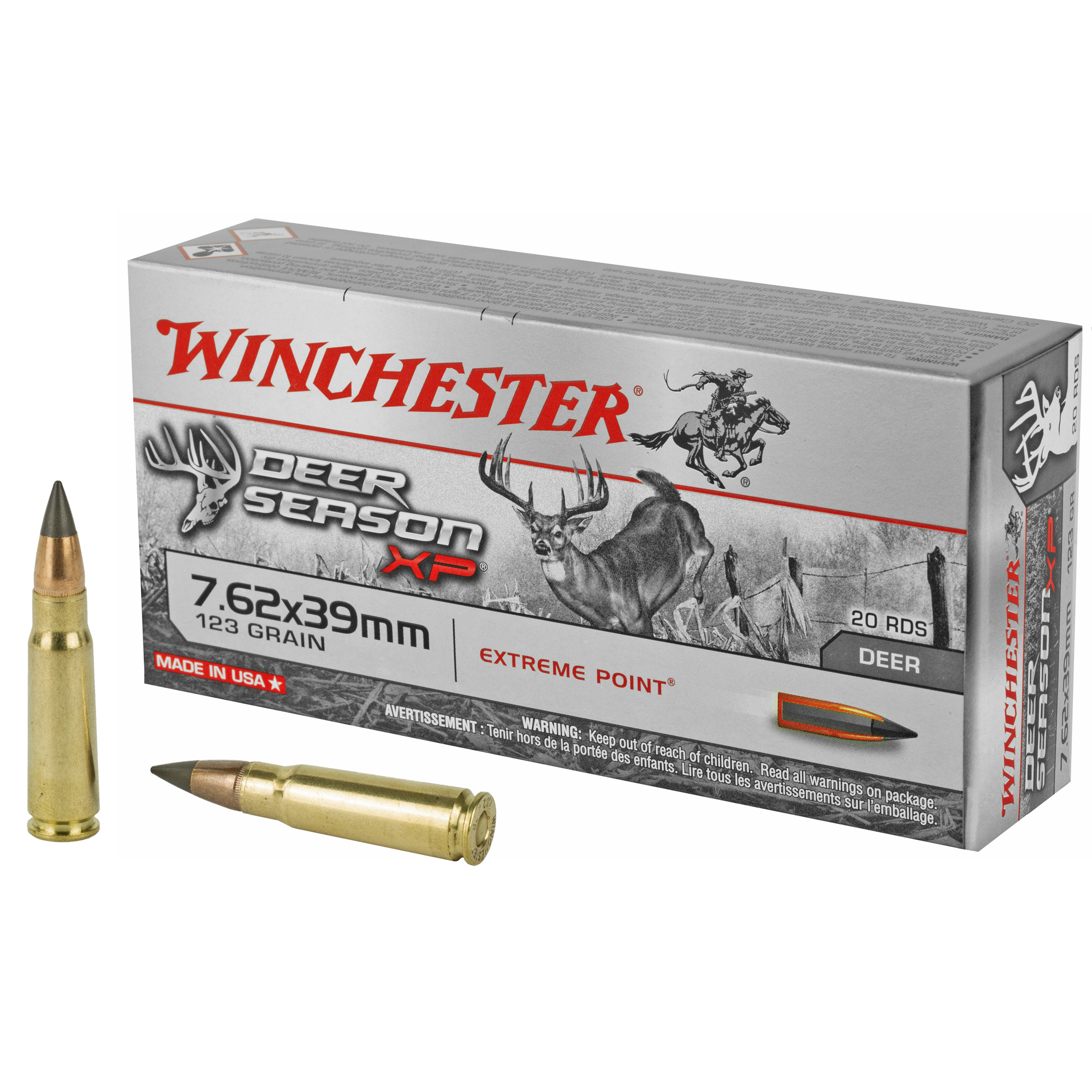 Winchester Deer Season Xp 7.62x39mm Extreme Point 123 Grain 20 Rounds