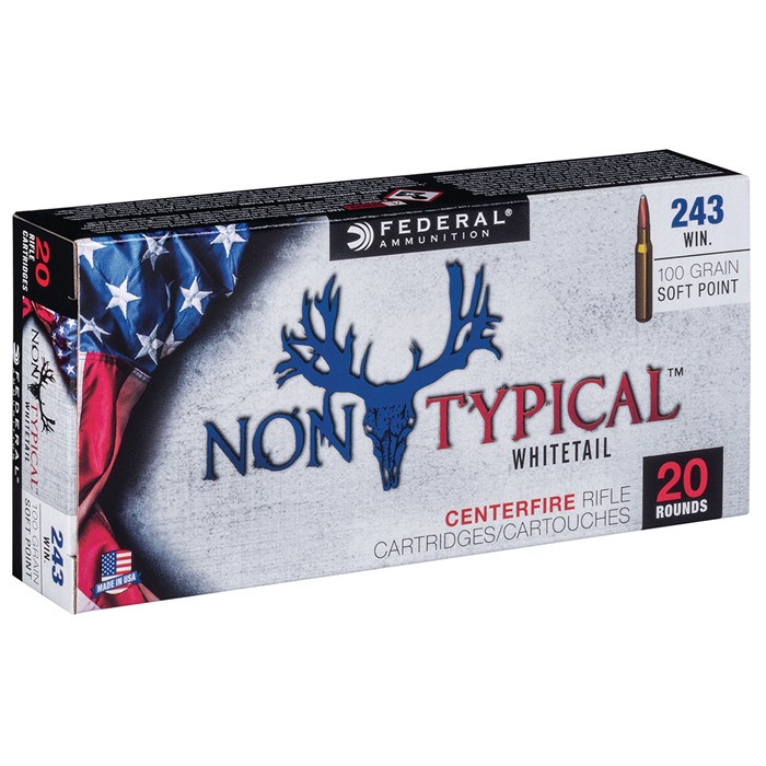 Federal Non-Typical Whitetail 243 Winchester Soft Point 100 Grain 20 Rounds