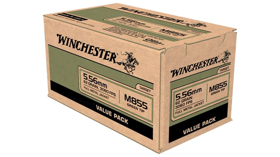 Winchester Usa M855 5.56x45mm Nato Full Metal Jacket 62 Grain 200 Rounds