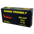 Tula Ammo Zinc Coated Steel Case Handgun Ammunition .380 ACP 95gr FMJ 1000/ct Case (20-50/ct Boxes)