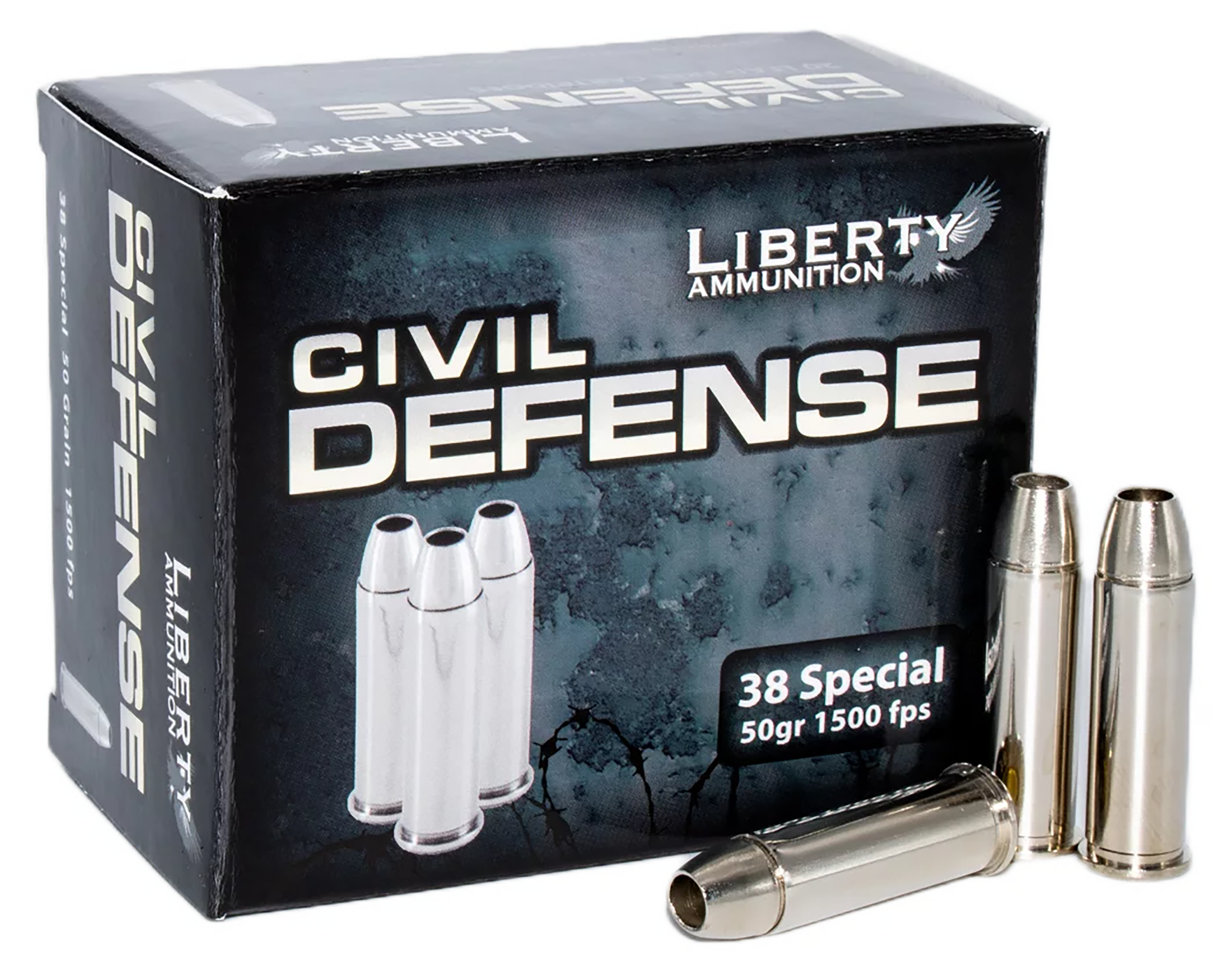 Liberty Ammunition LACD38025 Civil Defense  38Special 50gr Lead Free Fragmenting Hollow Point 20 Rounds