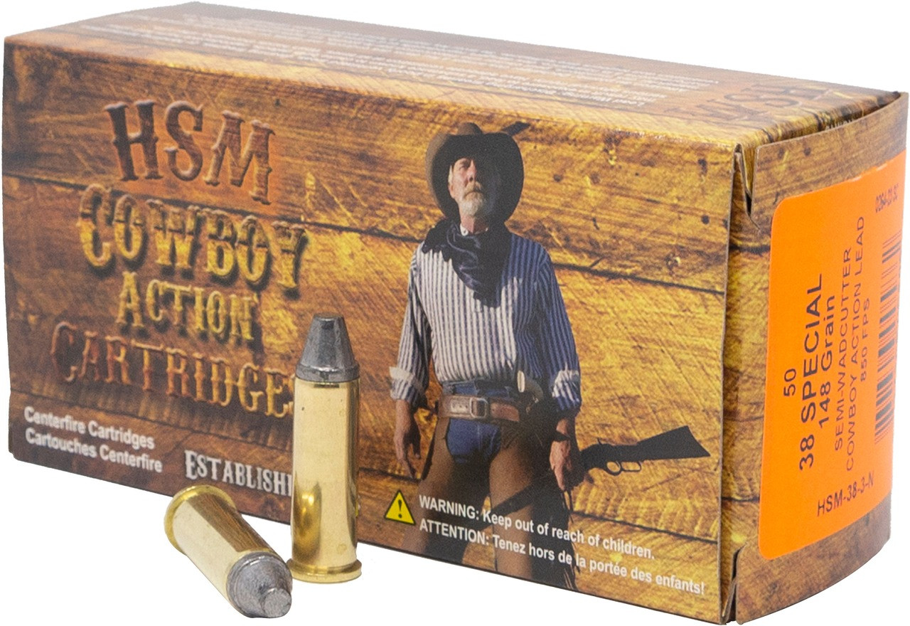 HSM 383N Cowboy Action 38 Special 148 gr Semi Wadcutter 50 Per Box/ 10 Case