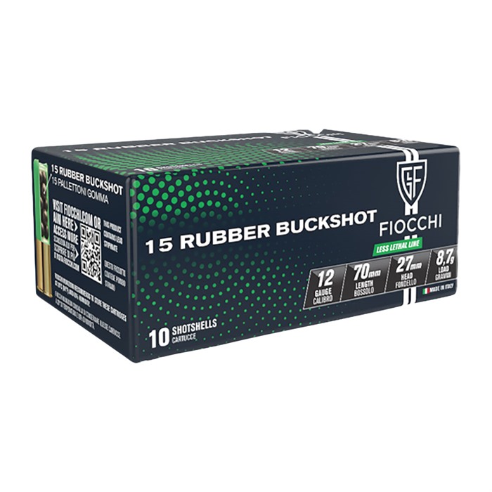 Fiocchi Lerb 12 Gauge Rubber Buck 15 Pellets 10 Rounds
