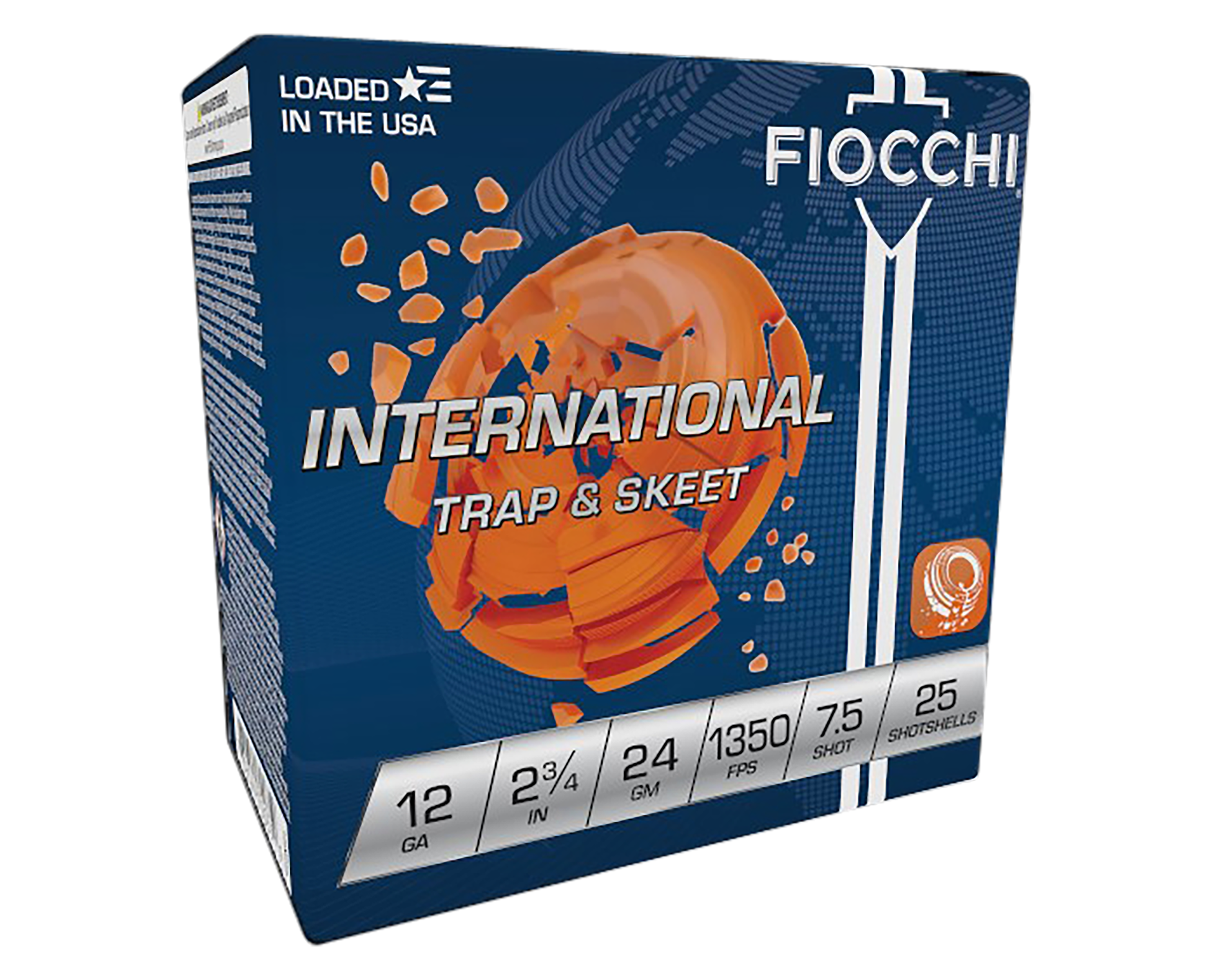 Fiocchi Exacta Target International Trap Skeet 12 Gauge Lead Shot 24 Gram 25 Rounds