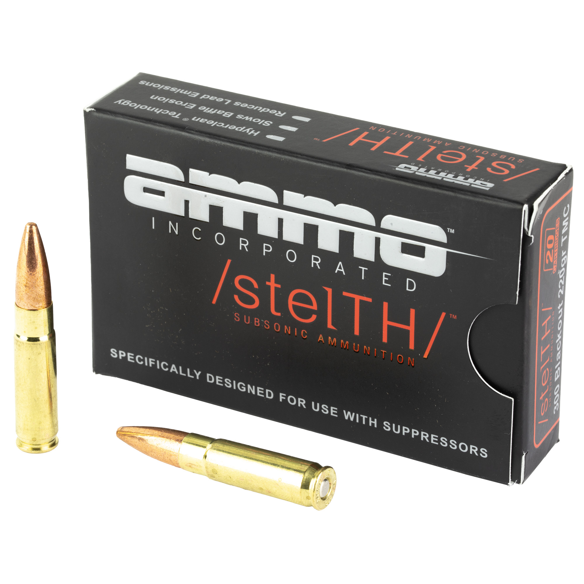 Ammo Inc 300B220TMCSTLA20 stelTH  300Blackout 220gr Total Metal Case 20 Per Box/10 Case