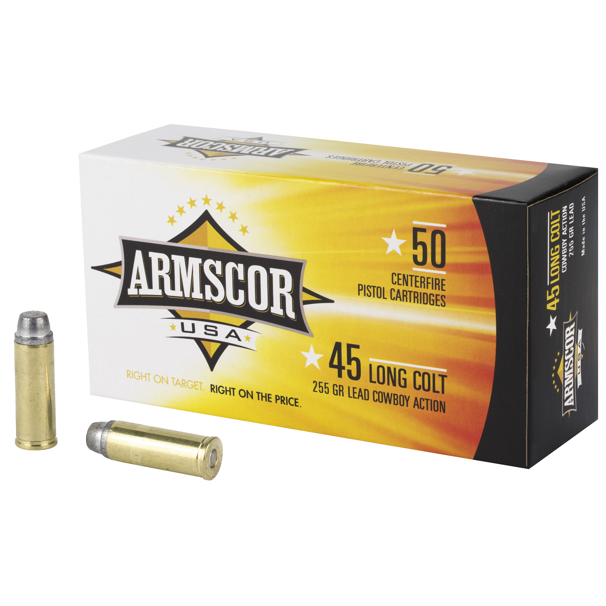 Armscor Cowboy Pistol Ammo 45 LC. 255 gr. Lead 50 rd.