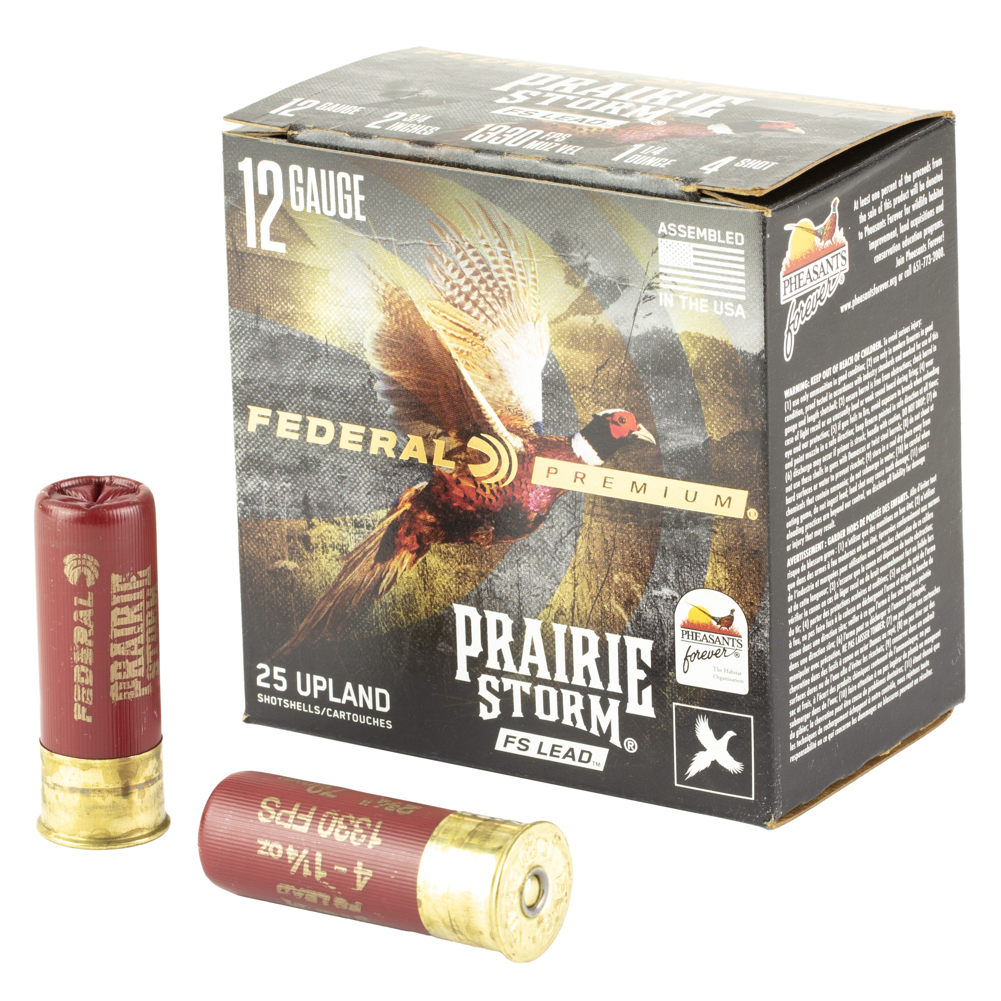 Federal Prairie Storm FS 20 Gauge Lead 1 1/4 Ounce #4 Shot 25 Rounds