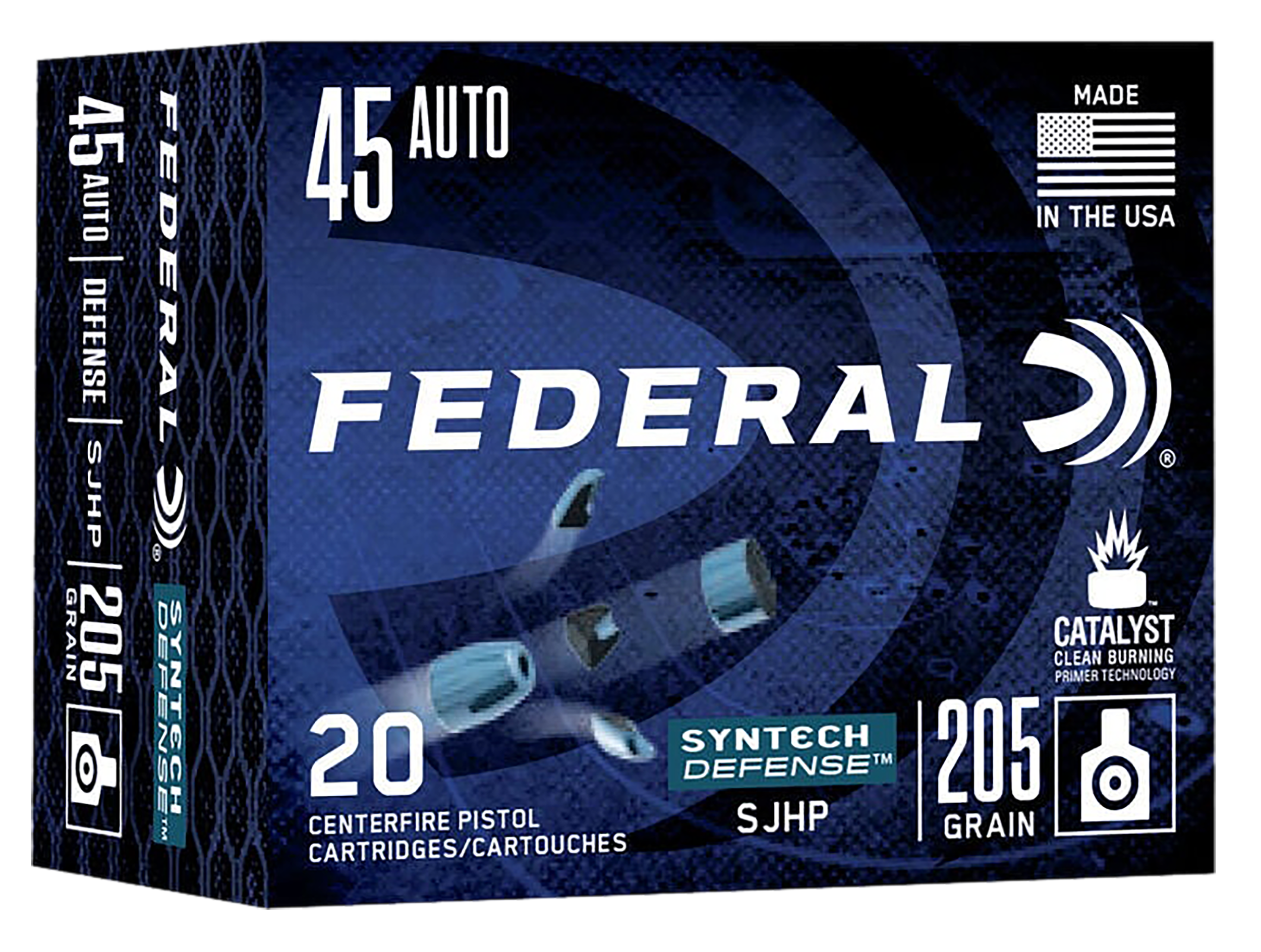 Federal Syntech Defense 45 ACP Segmented Jacketed Hollow Point 205 Grain 20 Rounds