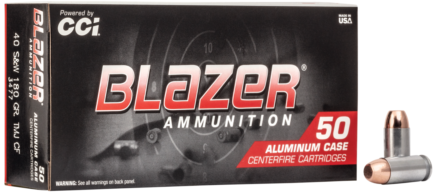 CCI Blazer Clean Fire 40 S&W Total Metal Jacket 180 Grain 50 Rounds