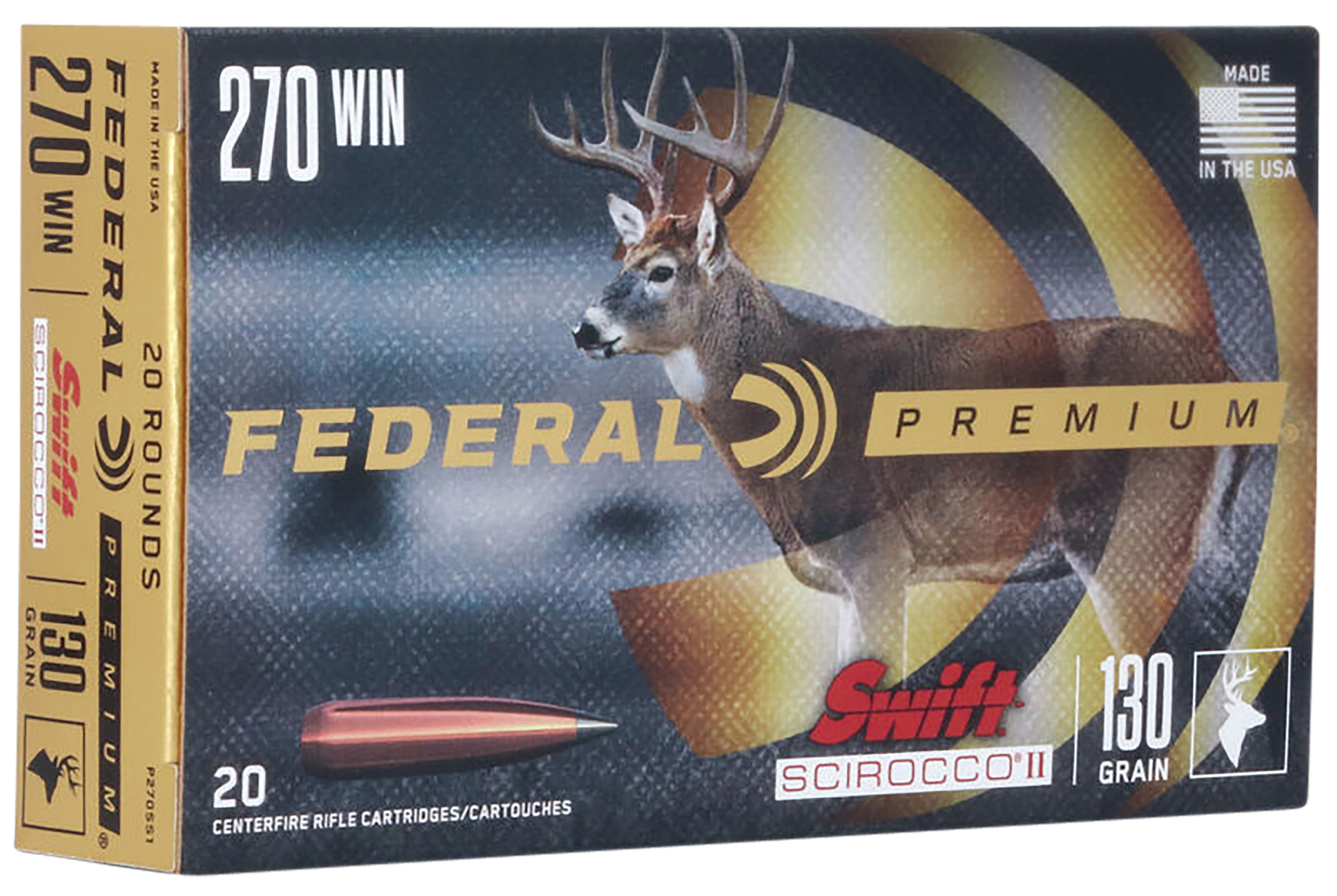 Federal Premium Swift Scirocco II 270 Winchester Polymer Tip 130 Grain 20 Rounds