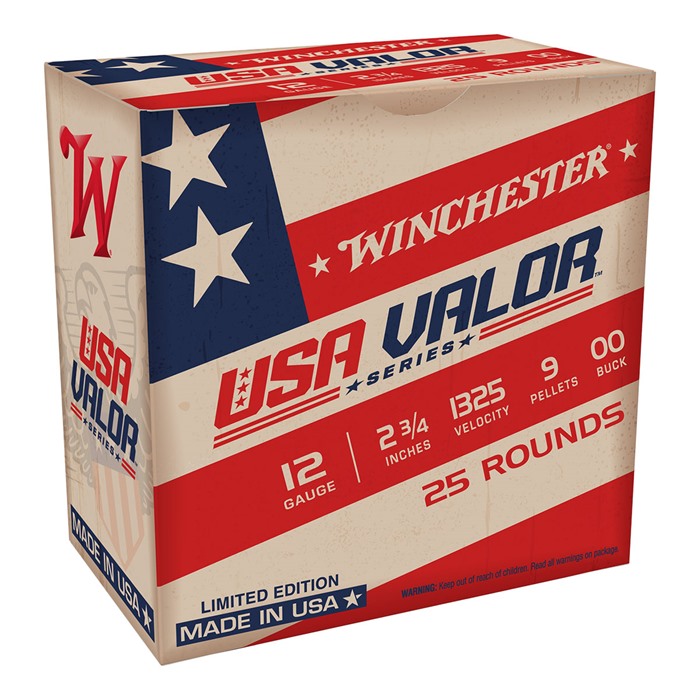 Winchester Ammo USA1200VP USA Valor 12Gauge 2.75" 9Pellets 00Buck Shot 25 Rounds