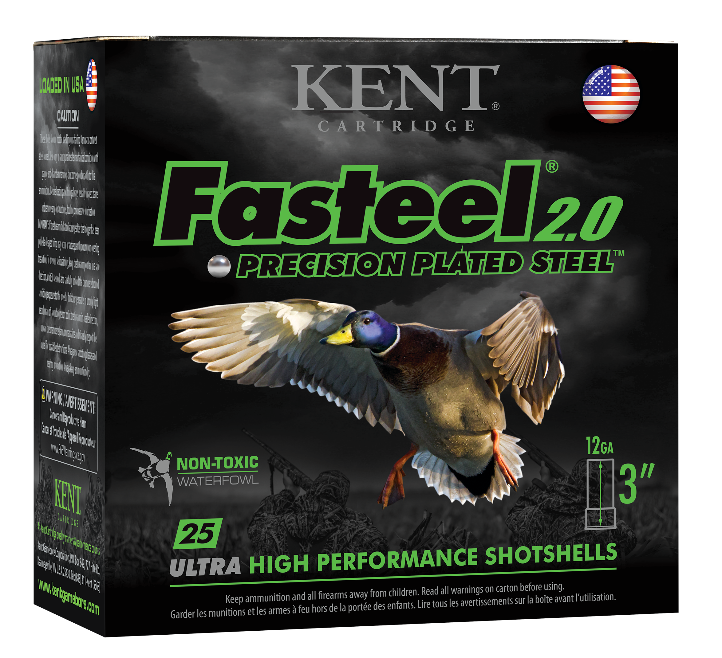 Kent Fasteel 2.0 Precision Plated Steel Load 12 ga. 3 in. 1 1/8 oz. BB Shot 25 rd.