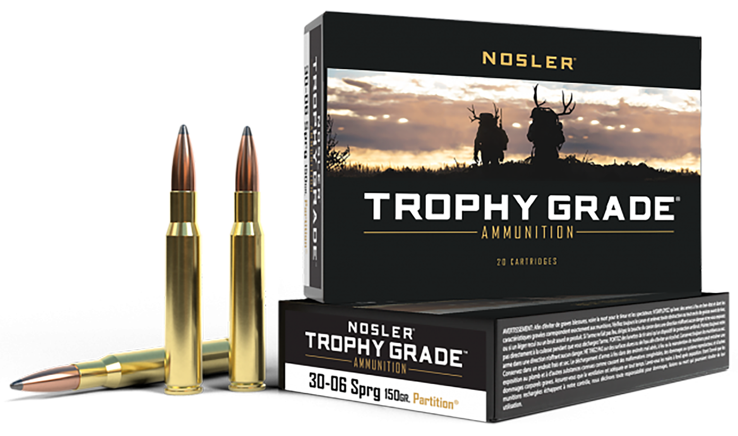 Nosler Trophy Grade 30-06 Springfield Partition Soft Point 150 Grain 20 Rounds