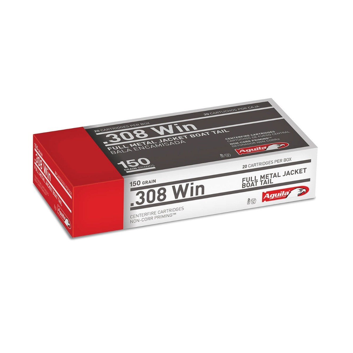 Aguila Ammunition .308 Winchester FMJ-BT 150 Grain 500 Rounds