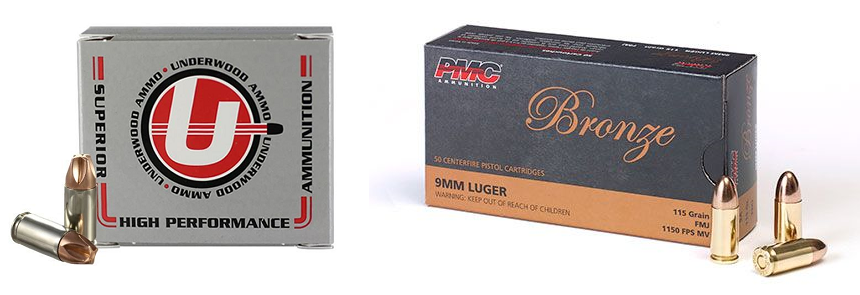 Underwood Ammo Xtreme Defender 9mm Luger Lehigh Defense 90 Grain 20 Rounds Bundled with PMC Bronze 9mm Luger FMJ 115 Grain 50 Rounds