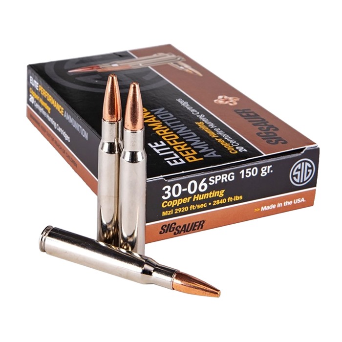 Sig Sauer E3006H120 Elite Copper Hunting  30-06Springfield 150gr Copper Solid 20 Rounds